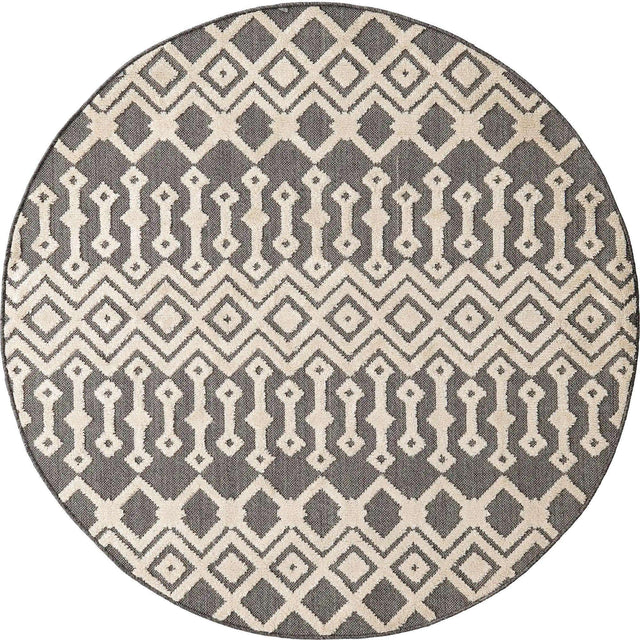 Charcoal 5' 3 x 5' 3 Arlo Round Area Rug 100% Polypropylene With Cotton Backing Easy Clean Indoor Living Room Bedroom Dining Office Carpet for Sale at Rug Engine