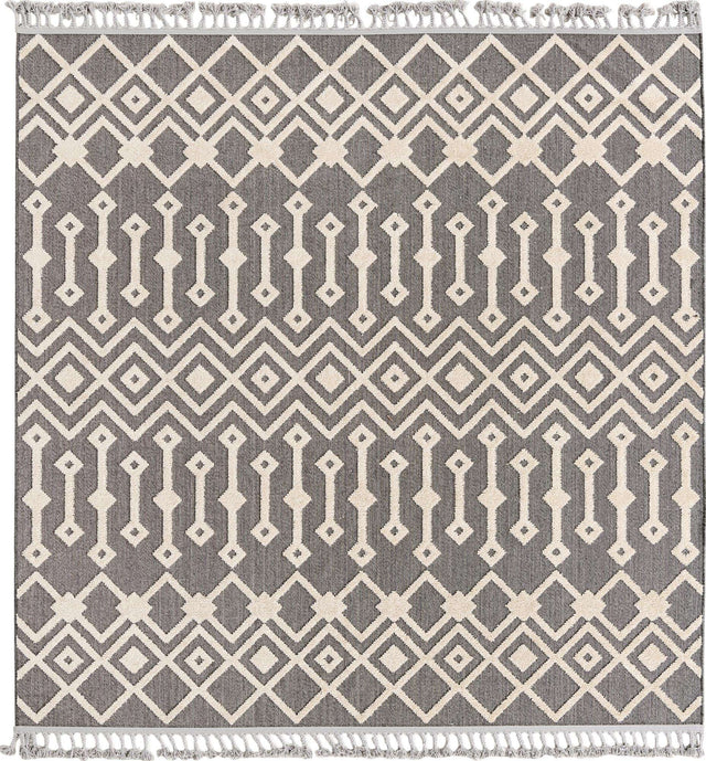 Charcoal 7' 10 x 7' 10 Arlo Square Area Rug 100% Polypropylene With Cotton Backing Easy Clean Indoor Living Room Bedroom Dining Office Carpet for Sale at Rug Engine