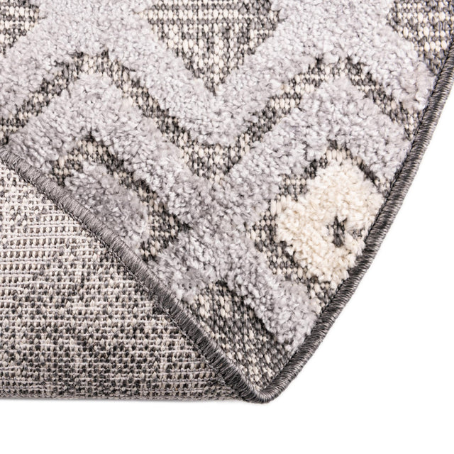 Gray 5' 3 x 5' 3 Arlo Round Area Rug 100% Polypropylene With Cotton Backing Easy Clean Indoor Living Room Bedroom Dining Office Carpet for Sale at Rug Engine