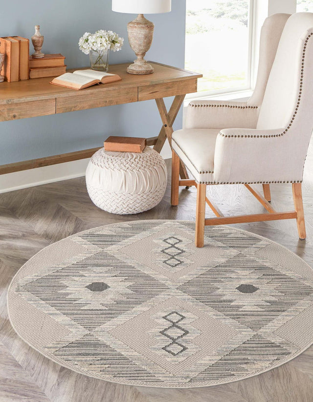 Sandy Beige 3' 3 x 3' 3 Arlo Round Area Rug 100% Polypropylene With Cotton Backing Easy Clean Indoor Living Room Bedroom Dining Office Carpet for Sale at Rug Engine