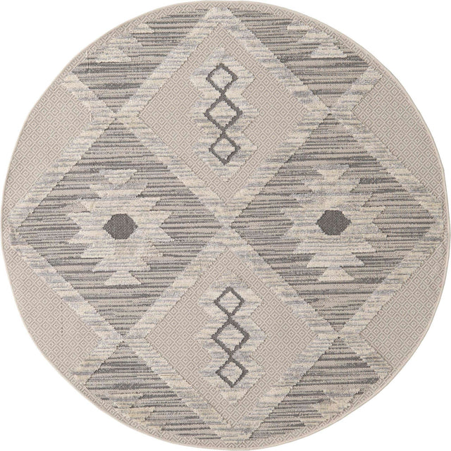Sandy Beige 5' 3 x 5' 3 Arlo Round Area Rug 100% Polypropylene With Cotton Backing Easy Clean Indoor Living Room Bedroom Dining Office Carpet for Sale at Rug Engine