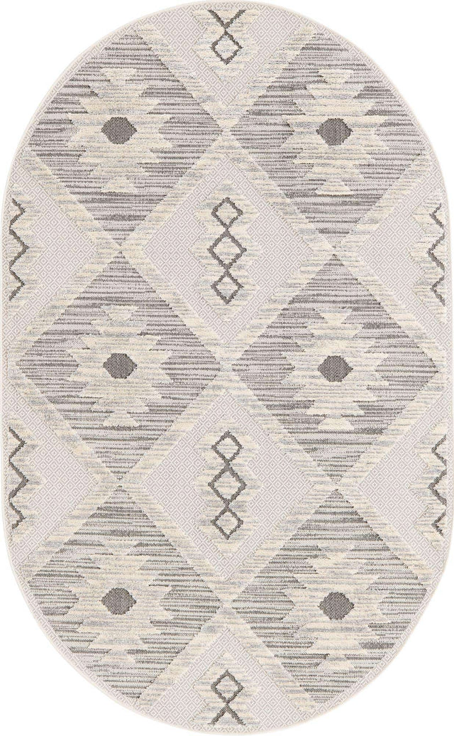 Sandy Beige 5' 3 x 8' Arlo Oval Area Rug 100% Polypropylene With Cotton Backing Easy Clean Indoor Living Room Bedroom Dining Office Carpet for Sale at Rug Engine