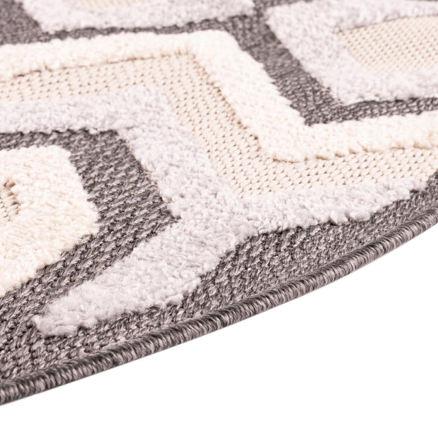 Charcoal 3' 3 x 3' 3 Arlo Round Area Rug 100% Polypropylene With Cotton Backing Easy Clean Indoor Living Room Bedroom Dining Office Carpet for Sale at Rug Engine