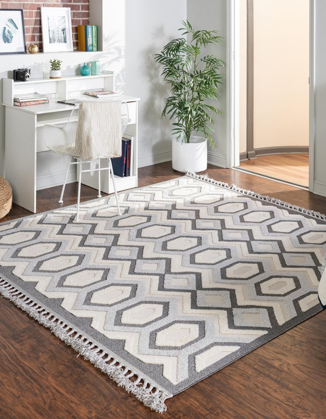 Charcoal 7' 10 x 7' 10 Arlo Square Area Rug 100% Polypropylene With Cotton Backing Easy Clean Indoor Living Room Bedroom Dining Office Carpet for Sale at Rug Engine