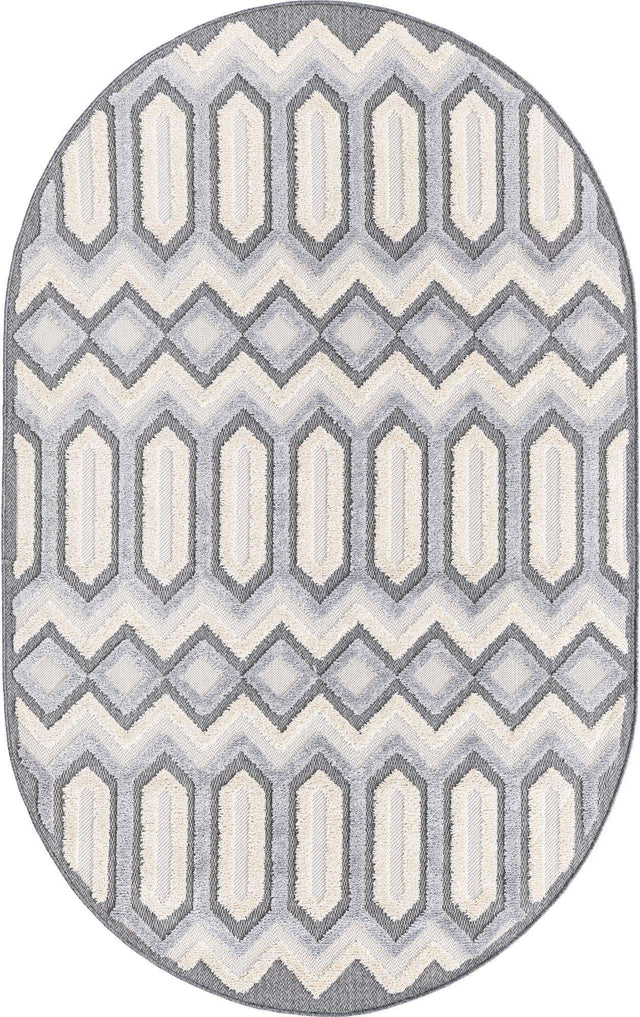 Charcoal 5' 3 x 8' Arlo Oval Area Rug 100% Polypropylene With Cotton Backing Easy Clean Indoor Living Room Bedroom Dining Office Carpet for Sale at Rug Engine