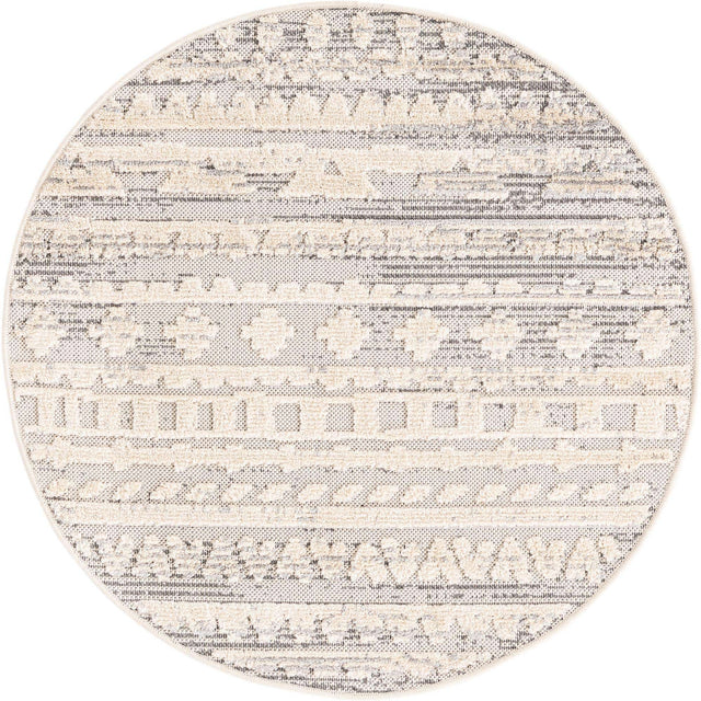 Sandy Beige 3' 3 x 3' 3 Arlo Round Area Rug 100% Polypropylene With Cotton Backing Easy Clean Indoor Living Room Bedroom Dining Office Carpet for Sale at Rug Engine