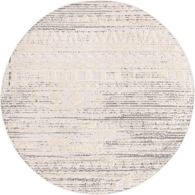 Sandy Beige 7' x 7' Arlo Round Area Rug 100% Polypropylene With Cotton Backing Easy Clean Indoor Living Room Bedroom Dining Office Carpet for Sale at Rug Engine