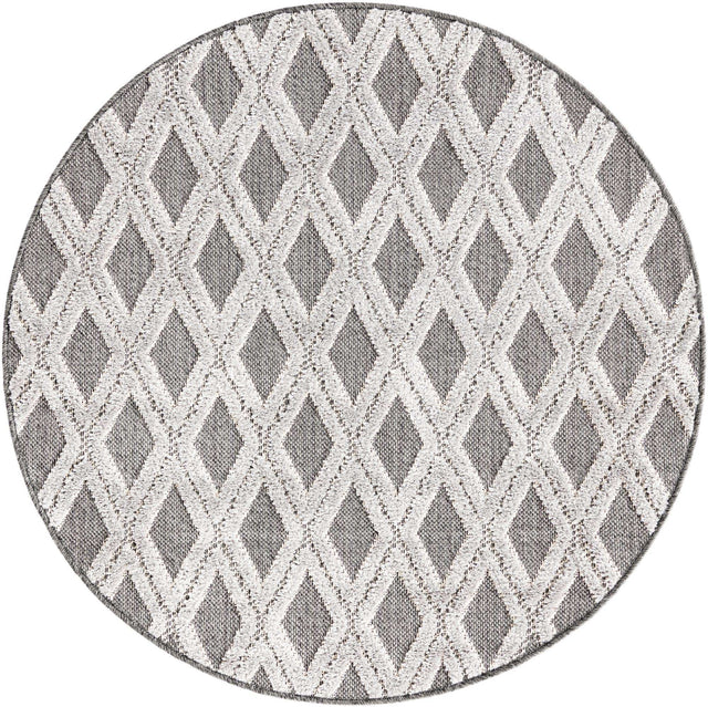 Charcoal 3' 3 x 3' 3 Arlo Round Area Rug 100% Polypropylene With Cotton Backing Easy Clean Indoor Living Room Bedroom Dining Office Carpet for Sale at Rug Engine
