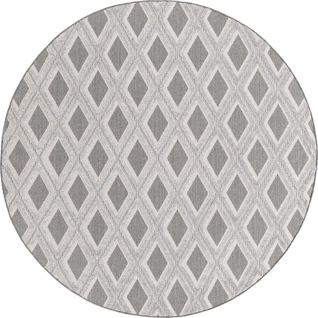 Charcoal 7' x 7' Arlo Round Area Rug 100% Polypropylene With Cotton Backing Easy Clean Indoor Living Room Bedroom Dining Office Carpet for Sale at Rug Engine