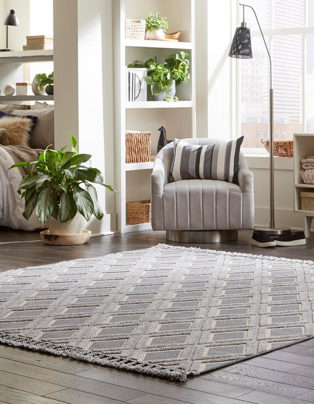 Charcoal 9' 10 x 9' 10 Arlo Square Area Rug 100% Polypropylene With Cotton Backing Easy Clean Indoor Living Room Bedroom Dining Office Carpet for Sale at Rug Engine