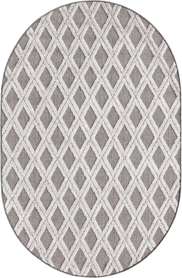 Charcoal 4' x 6' Arlo Oval Area Rug 100% Polypropylene With Cotton Backing Easy Clean Indoor Living Room Bedroom Dining Office Carpet for Sale at Rug Engine