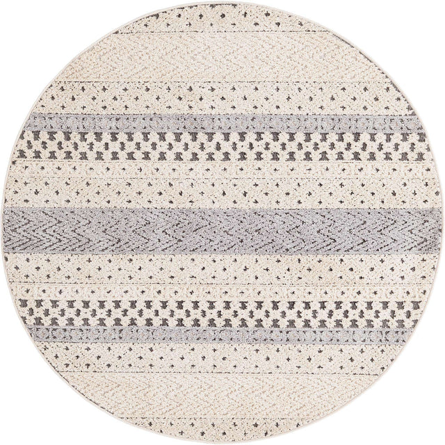 Sandy Beige 5' 3 x 5' 3 Arlo Round Area Rug 100% Polypropylene With Cotton Backing Easy Clean Indoor Living Room Bedroom Dining Office Carpet for Sale at Rug Engine