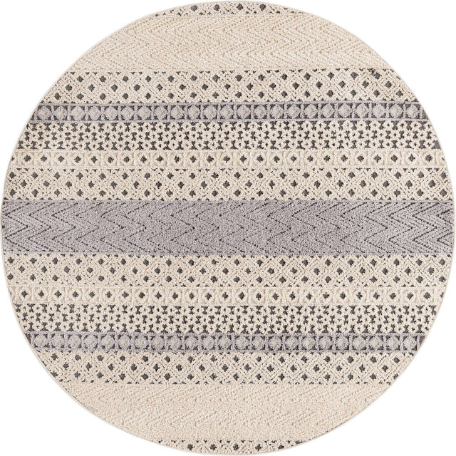 Sandy Beige 7' x 7' Arlo Round Area Rug 100% Polypropylene With Cotton Backing Easy Clean Indoor Living Room Bedroom Dining Office Carpet for Sale at Rug Engine