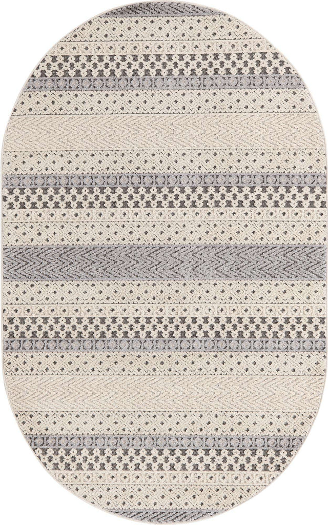 Sandy Beige 5' 3 x 8' Arlo Oval Area Rug 100% Polypropylene With Cotton Backing Easy Clean Indoor Living Room Bedroom Dining Office Carpet for Sale at Rug Engine