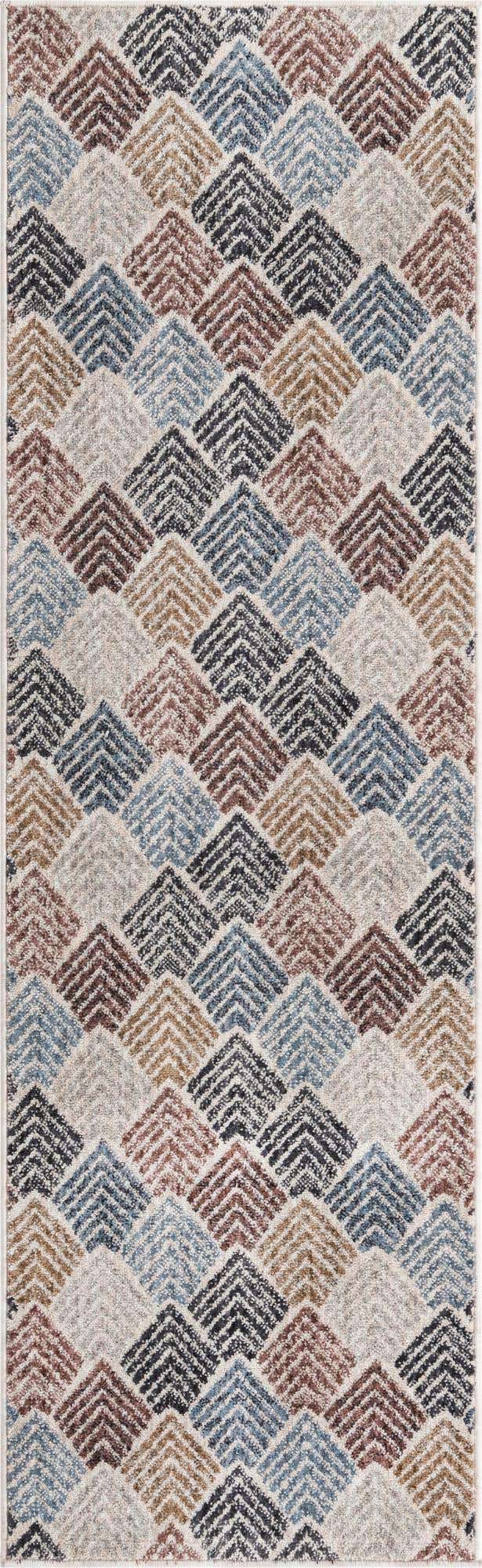 Multicolor 2' x 6' Eco Trellis Runner Area Rug 100% Recycled Space Dyed Polyester With Cotton Backing Geometric Pattern Eco-Friendly Carpet for Sale at Rug Engine