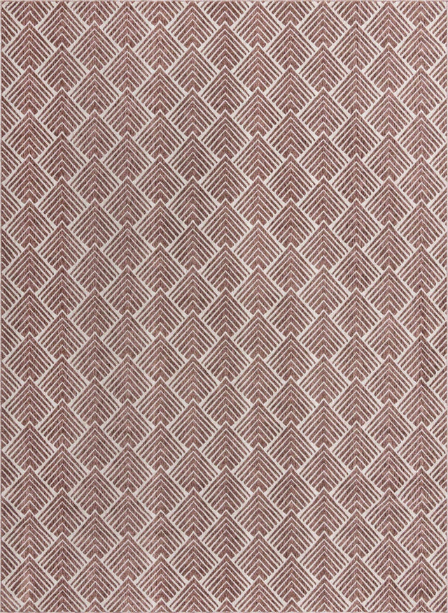Dusty Rose 10' x 13' Eco Trellis Rectangle Area Rug 100% Recycled Space Dyed Polyester With Cotton Backing Geometric Pattern Eco-Friendly Carpet for Sale at Rug Engine