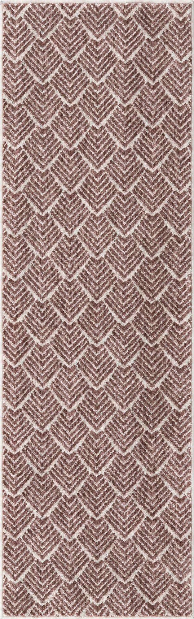 Dusty Rose 2' x 6' Eco Trellis Runner Area Rug 100% Recycled Space Dyed Polyester With Cotton Backing Geometric Pattern Eco-Friendly Carpet for Sale at Rug Engine