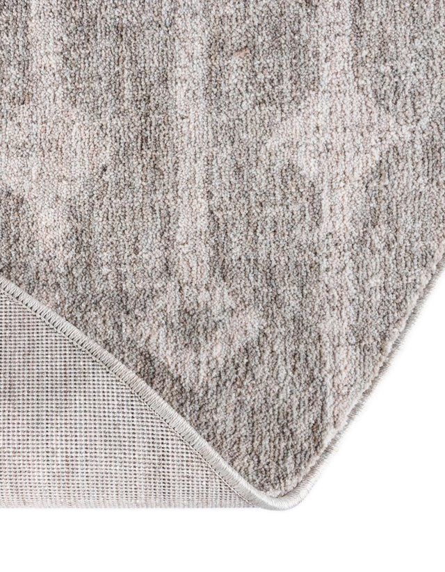 Gray 7' x 7' Eco Trellis Round Area Rug 100% Recycled Space Dyed Polyester With Cotton Backing Geometric Pattern Eco-Friendly Carpet for Sale at Rug Engine