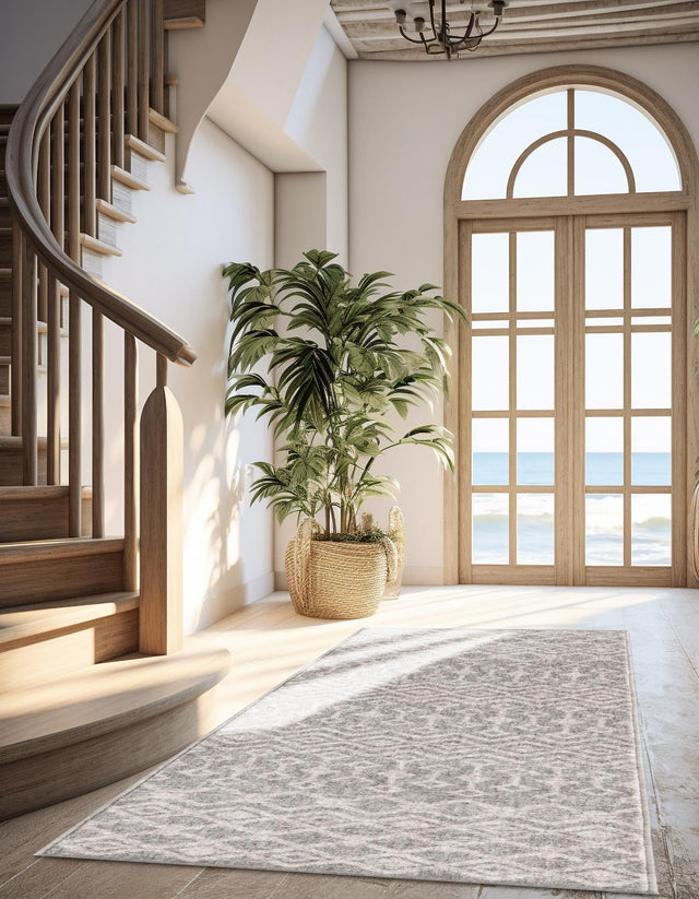 Gray 2' x 6' Eco Trellis Runner Area Rug 100% Recycled Space Dyed Polyester With Cotton Backing Geometric Pattern Eco-Friendly Carpet for Sale at Rug Engine