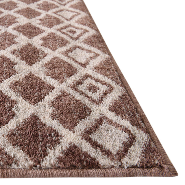 Dusty Rose 10' x 13' Eco Trellis Rectangle Area Rug 100% Recycled Space Dyed Polyester With Cotton Backing Geometric Pattern Eco-Friendly Carpet for Sale at Rug Engine