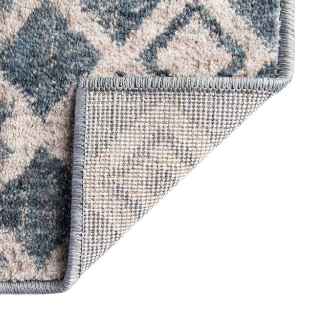 Harbor Blue 4' x 6' Eco Trellis Rectangle Area Rug 100% Recycled Space Dyed Polyester With Cotton Backing Geometric Pattern Eco-Friendly Carpet for Sale at Rug Engine