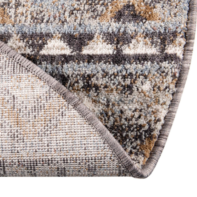 Khaki Gray 3' 3 x 3' 3 Eco Southwestern Round Area Rug 100% Recycled Space Dyed Polyester With Cotton Backing Carpet for Natural Home Decor for Sale at Rug Engine