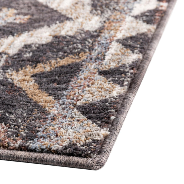 Khaki Gray 2' x 8' Eco Southwestern Runner Area Rug 100% Recycled Space Dyed Polyester With Cotton Backing Carpet for Natural Home Decor for Sale at Rug Engine