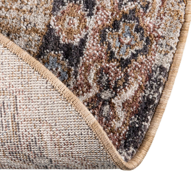 Khaki Gray 7' x 7' Eco Southwestern Round Area Rug 100% Recycled Space Dyed Polyester With Cotton Backing Carpet for Natural Home Decor for Sale at Rug Engine