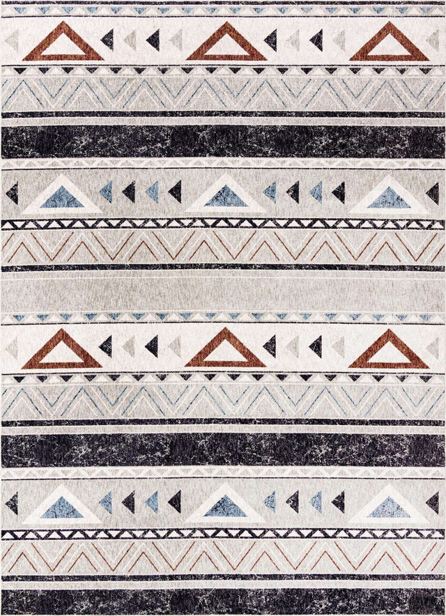Gray 10' x 13' Eco Southwestern Rectangle Area Rug 100% Recycled Space Dyed Polyester With Cotton Backing Carpet for Natural Home Decor for Sale at Rug Engine