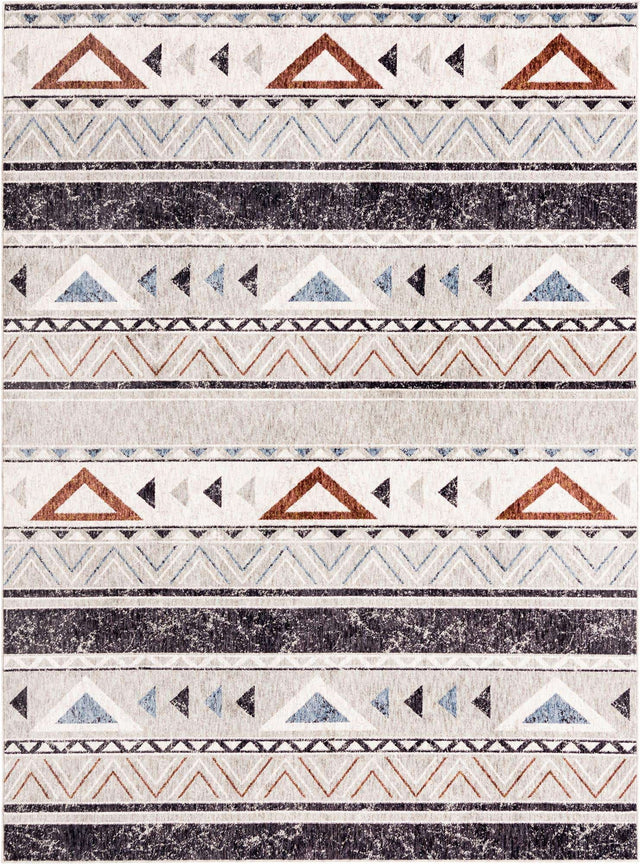 Gray 7' 10 x 10' Eco Southwestern Rectangle Area Rug 100% Recycled Space Dyed Polyester With Cotton Backing Carpet for Natural Home Decor for Sale at Rug Engine