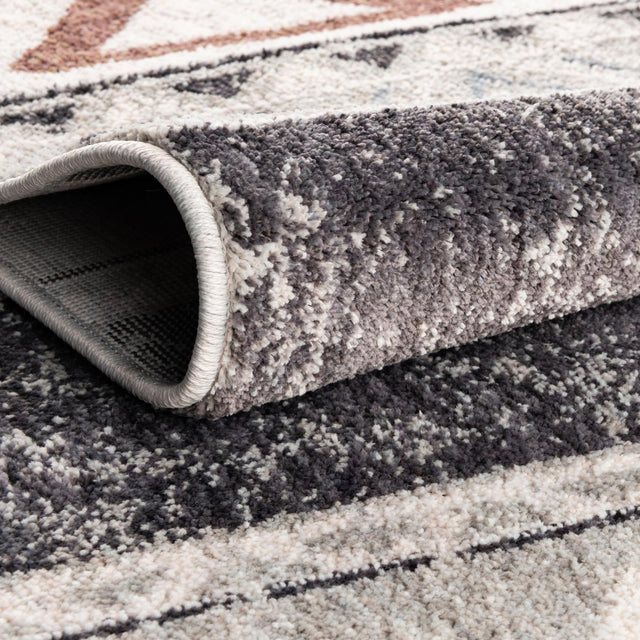 Gray 2' x 6' Eco Southwestern Runner Area Rug 100% Recycled Space Dyed Polyester With Cotton Backing Carpet for Natural Home Decor for Sale at Rug Engine