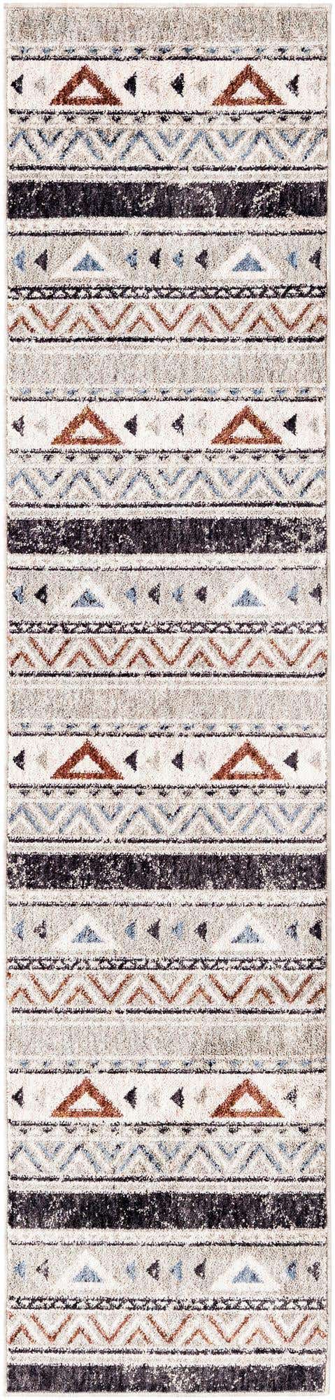 Gray 2' x 8' Eco Southwestern Runner Area Rug 100% Recycled Space Dyed Polyester With Cotton Backing Carpet for Natural Home Decor for Sale at Rug Engine