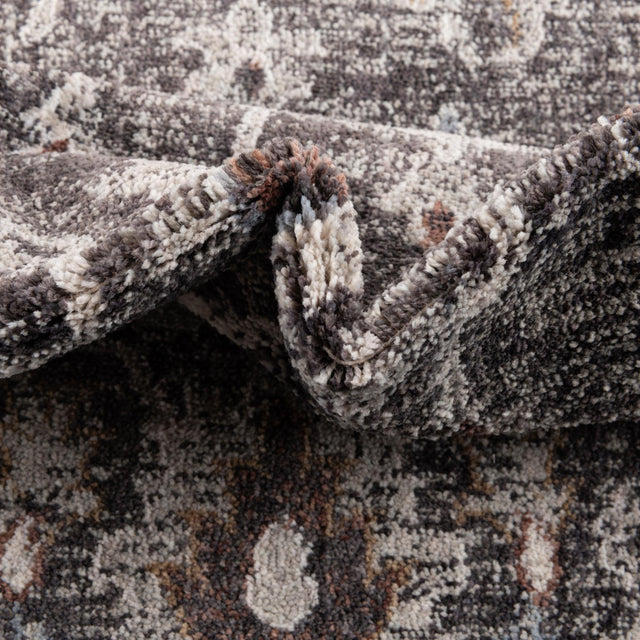 Charcoal Gray 2' x 6' Eco Traditional Runner Area Rug 100% Recycled Space Dyed Polyester With Cotton Backing Classic Pattern Carpet for Living, Dining, Office Space for Sale at Rug Engine