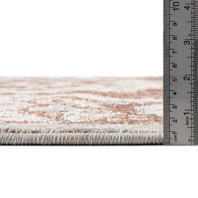 Dusty Rose 2' 7 x 12' Eco Traditional Runner Area Rug 100% Recycled Space Dyed Polyester With Cotton Backing Classic Pattern Carpet for Living, Dining, Office Space for Sale at Rug Engine