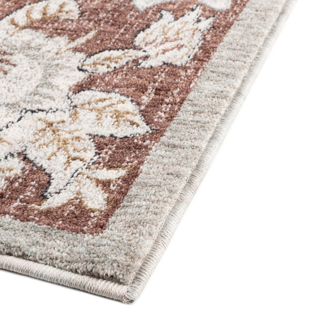 Dusty Rose 2' 7 x 12' Eco Traditional Runner Area Rug 100% Recycled Space Dyed Polyester With Cotton Backing Classic Pattern Carpet for Living, Dining, Office Space for Sale at Rug Engine