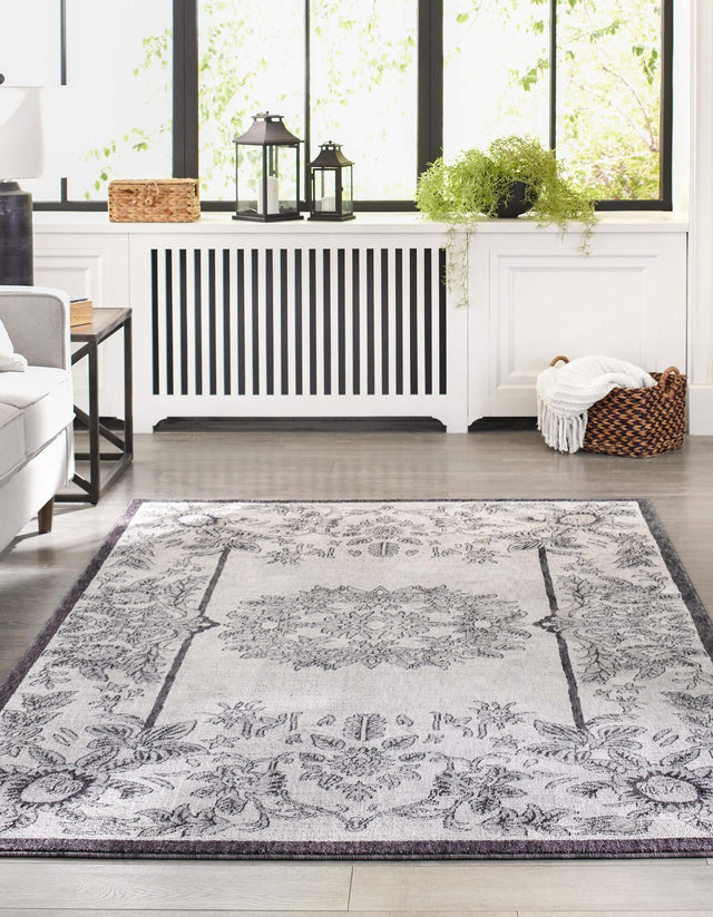 Ivory 10' x 13' Eco Traditional Rectangle Area Rug 100% Recycled Space Dyed Polyester With Cotton Backing Classic Pattern Carpet for Living, Dining, Office Space for Sale at Rug Engine