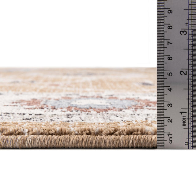 Almond Beige 2' x 3' Eco Traditional Rectangle Area Rug 100% Recycled Space Dyed Polyester With Cotton Backing Classic Pattern Carpet for Living, Dining, Office Space for Sale at Rug Engine