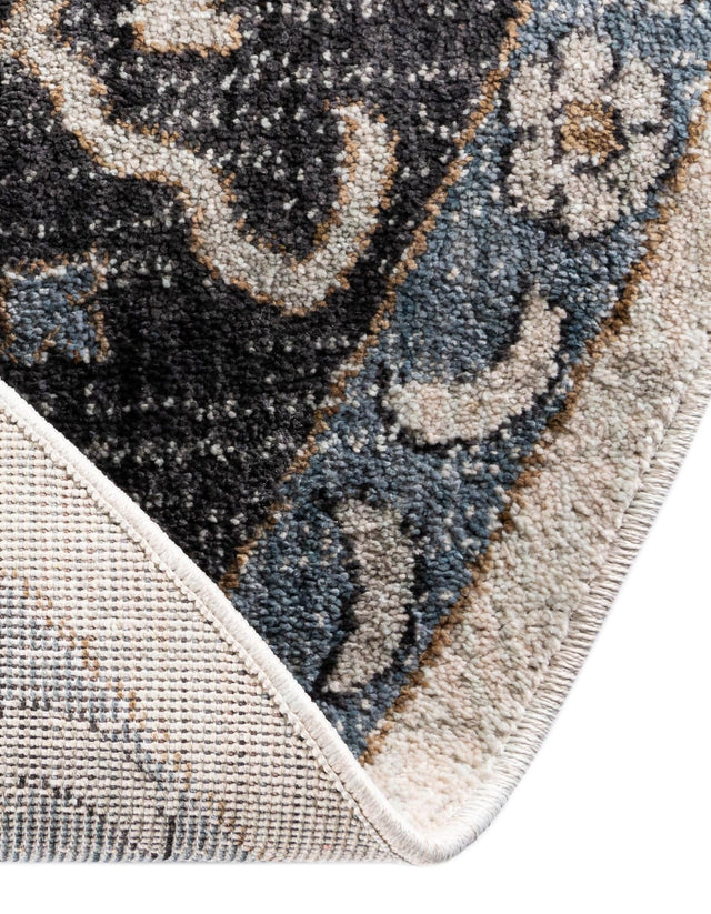 Ivory 7' x 7' Eco Traditional Round Area Rug 100% Recycled Space Dyed Polyester With Cotton Backing Classic Pattern Carpet for Living, Dining, Office Space for Sale at Rug Engine