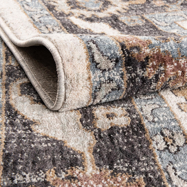 Ivory 2' x 8' Eco Traditional Runner Area Rug 100% Recycled Space Dyed Polyester With Cotton Backing Classic Pattern Carpet for Living, Dining, Office Space for Sale at Rug Engine