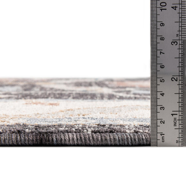 Charcoal Gray 2' x 8' Eco Traditional Runner Area Rug 100% Recycled Space Dyed Polyester With Cotton Backing Classic Pattern Carpet for Living, Dining, Office Space for Sale at Rug Engine