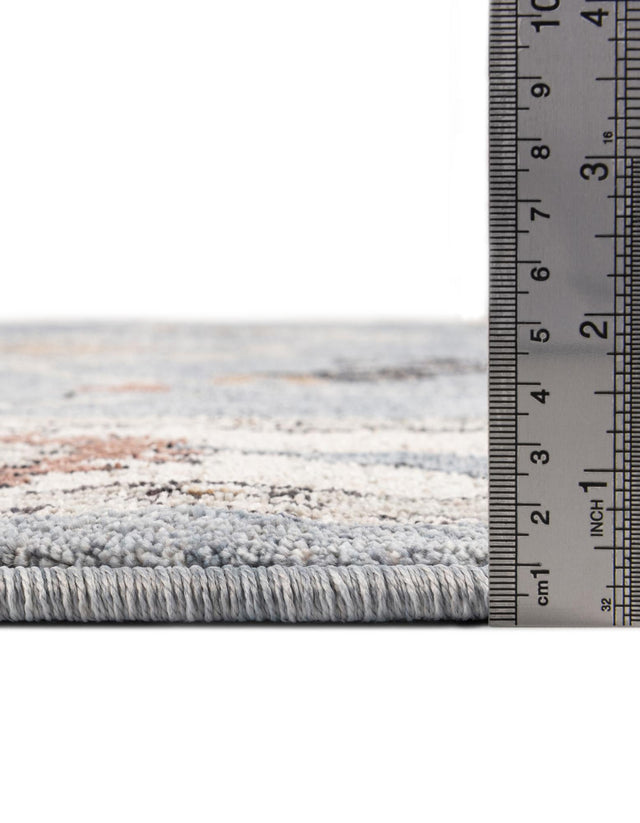 Harbor Blue 7' x 7' Eco Traditional Round Area Rug 100% Recycled Space Dyed Polyester With Cotton Backing Classic Pattern Carpet for Living, Dining, Office Space for Sale at Rug Engine