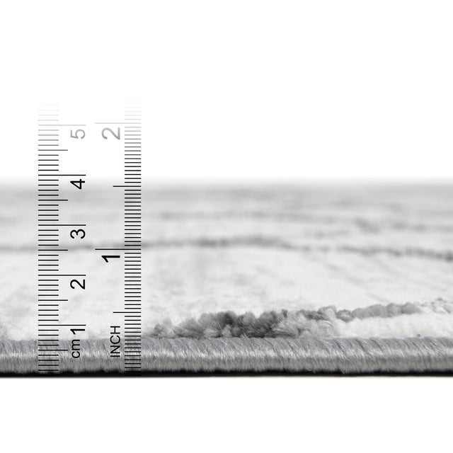 White 5' 3 x 5' 3 Matrix Trellis Octagon Area Rug 100% Polyester Geometric Pattern Modern Carpet for Living, Dining, Bedroom, Office for Sale at Rug Engine