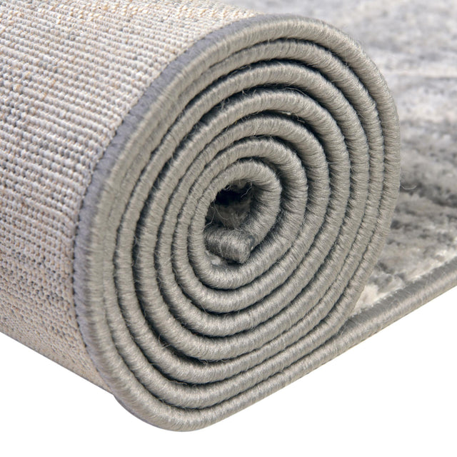 Grey 5' 3 x 5' 3 Matrix Trellis Octagon Area Rug 100% Polyester Geometric Pattern Modern Carpet for Living, Dining, Bedroom, Office for Sale at Rug Engine