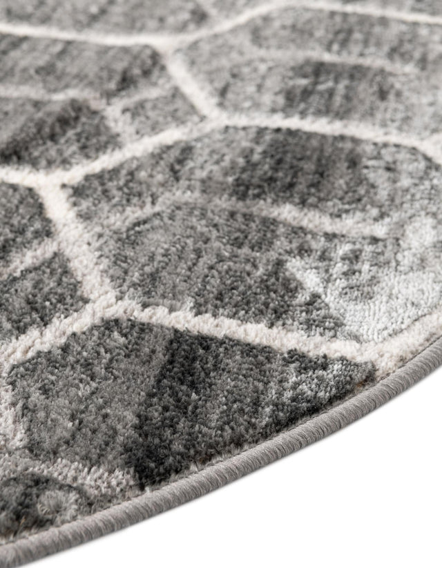 Grey 5' 3 x 8' Matrix Trellis Oval Area Rug 100% Polyester Geometric Pattern Modern Carpet for Living, Dining, Bedroom, Office for Sale at Rug Engine