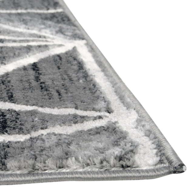 Gray 5' 3 x 5' 3 Matrix Trellis Octagon Area Rug 100% Polyester Geometric Pattern Modern Carpet for Living, Dining, Bedroom, Office for Sale at Rug Engine
