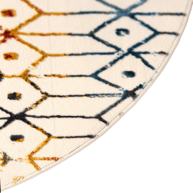 Multicolor 5' 3 x 8' Matrix Trellis Oval Area Rug 100% Polyester Geometric Pattern Modern Carpet for Living, Dining, Bedroom, Office for Sale at Rug Engine
