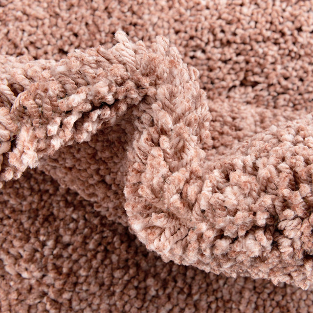 Grapefruit Pink 5' 3 x 8' Jill Zarin Shaggy Chic Rectangle Area Rug Thick Soft Touch Fluffy & Plush Shaggy Pile 100% Polyester (Space-Dyed Yarn) With Jute Backing Carpet for Sale at Rug Engine