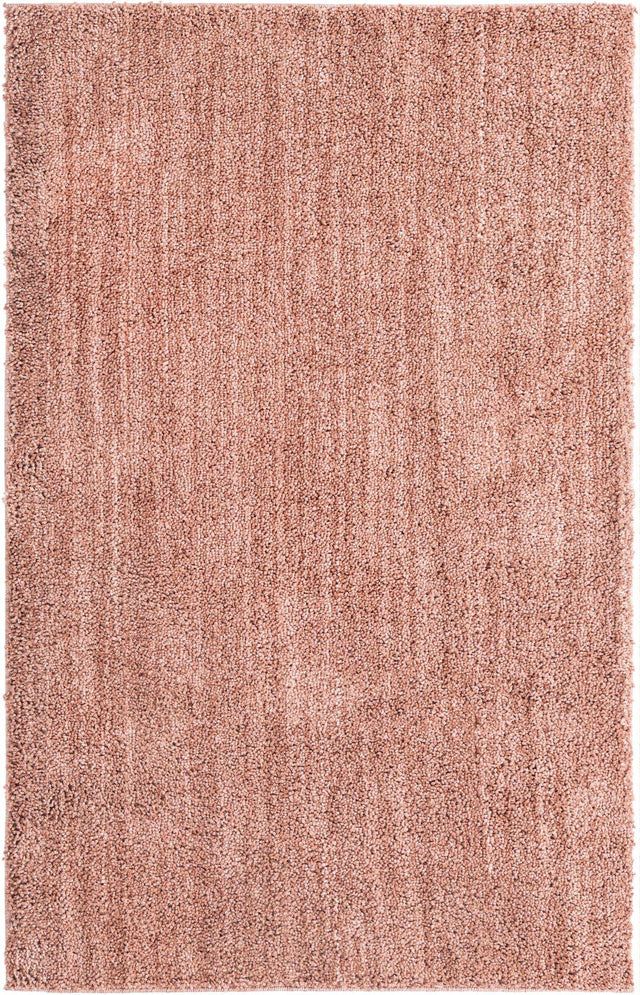 Grapefruit Pink 5' 3 x 8' Jill Zarin Shaggy Chic Rectangle Area Rug Thick Soft Touch Fluffy & Plush Shaggy Pile 100% Polyester (Space-Dyed Yarn) With Jute Backing Carpet for Sale at Rug Engine