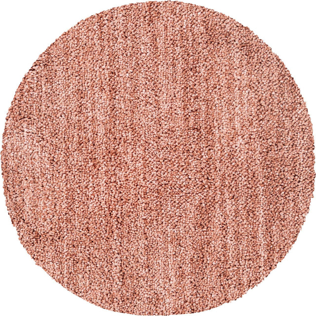 Grapefruit Pink 3' 3 x 3' 3 Jill Zarin Shaggy Chic Round Area Rug Thick Soft Touch Fluffy & Plush Shaggy Pile 100% Polyester (Space-Dyed Yarn) With Jute Backing Carpet for Sale at Rug Engine
