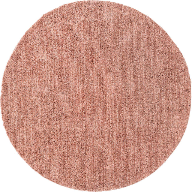 Grapefruit Pink 7' x 7' Jill Zarin Shaggy Chic Round Area Rug Thick Soft Touch Fluffy & Plush Shaggy Pile 100% Polyester (Space-Dyed Yarn) With Jute Backing Carpet for Sale at Rug Engine
